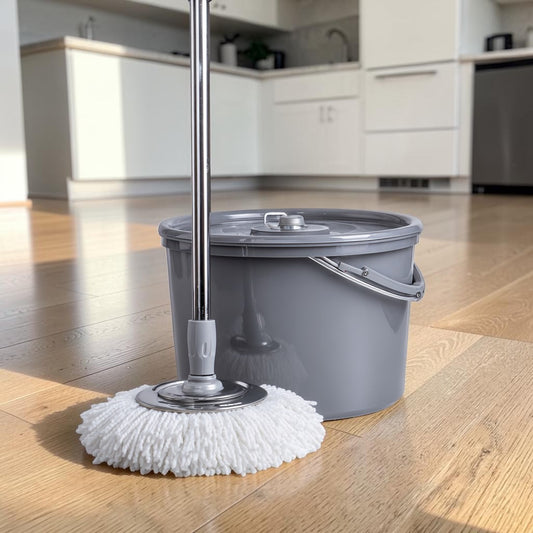 Mabrz 360° Spin Mop and Stainless Steel Bucket Set
