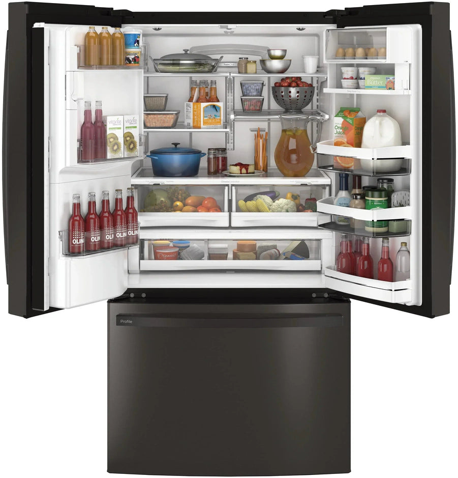 Appliances PFE28KBLTS 36 Inch French Door Refrigerator Black Stainless Steel