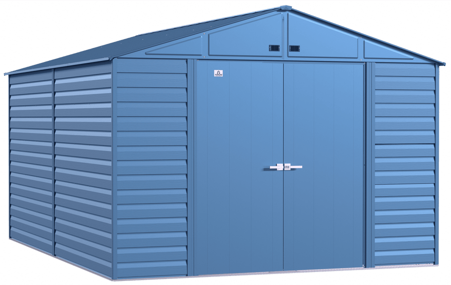 Arrow Select Steel Storage Shed, 10x14, Blue Grey