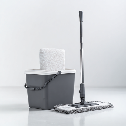 Mabrz Hands-Free Flat Mop and Squeeze Bucket System